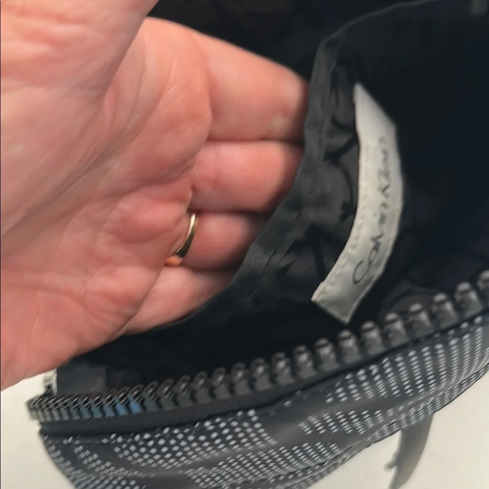 Calvin Klein Black and White Backpack with Monogram and Mesh Design - Picture 2 of 9